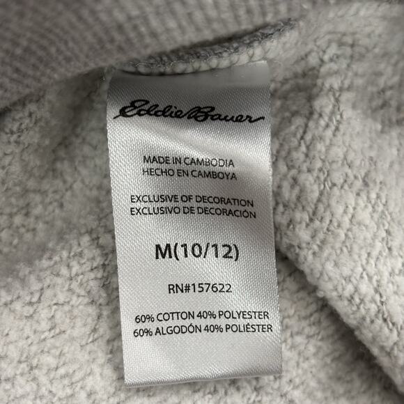 Eddie Bauer Kids Boys Size M (10-12) Gray Cotton Sweatshirt Bear Logo Explore - Picture 5 of 5